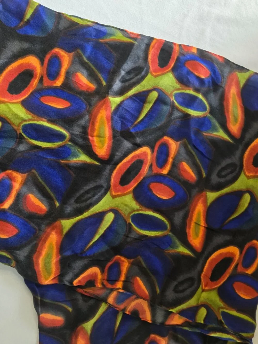 J. Garcia 100% Silk Scarf Abstract Colorful Artistic Pattern Design